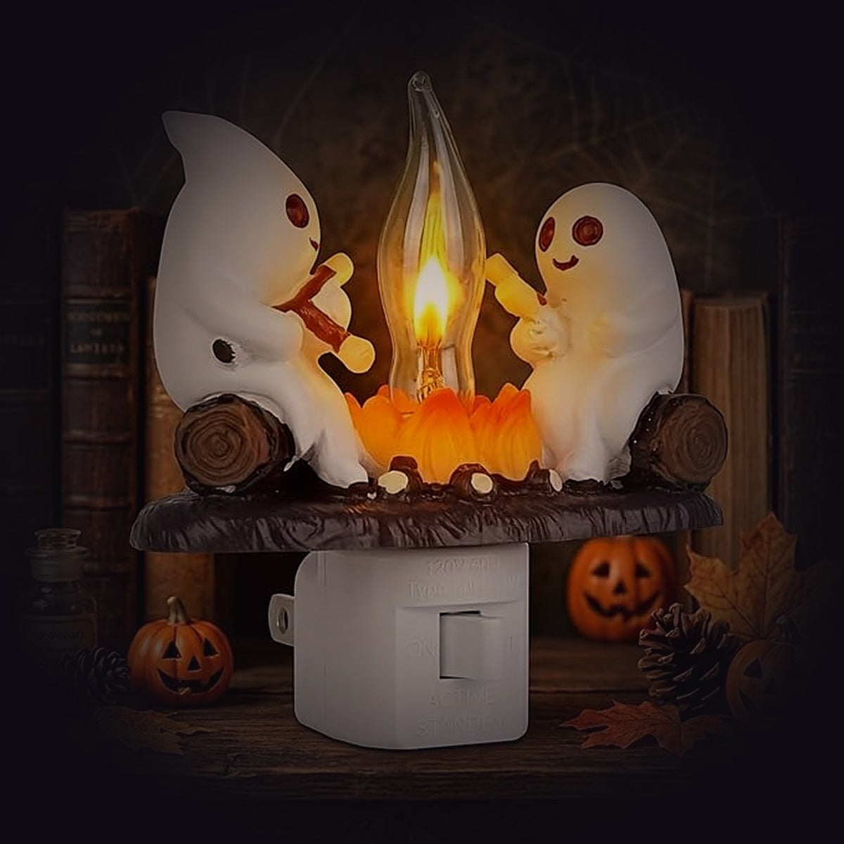 Ghost Campfire Flickering Night Light, Trendy Halloween Decor 2.0