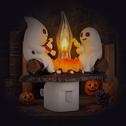 Ghost Campfire Flickering Night Light, Trendy Halloween Decor 2.0